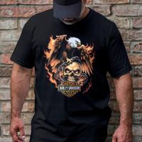 Product Bikergod Harley Davidson Skull T-Shirt Design 2D Full Printed Sizes S - 5XL - DHTSHL26