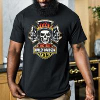 Product Bikergod Harley Davidson Skull T-Shirt Design 2D Full Printed Sizes S - 5XL - DHTSHL34