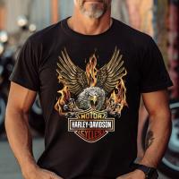 Product Bikergod Harley Davidson Skull T-Shirt Design 2D Full Printed Sizes S - 5XL - DHTSHL50