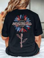 Product Bikergod Harley Davidson Sunflower T-shirt, Crew-neck Sweatshirt, Hoodie, Tank Top, V-neck T-shirt Design 2D Full Printed Sizes S - 5XL - NABD171
